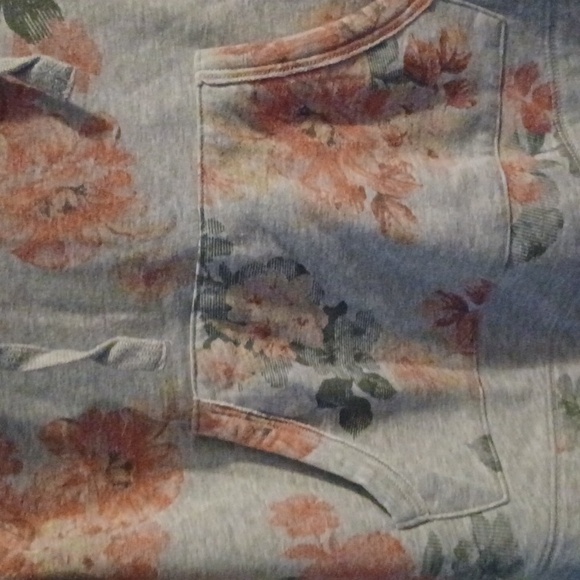 Maurices Gray Floral Hoodie Sweatshirt - Picture 3 of 4